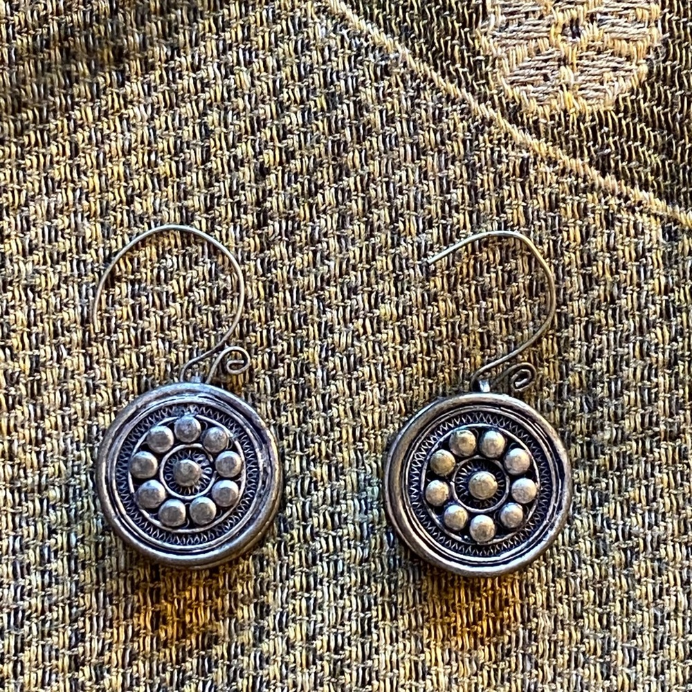 Unique Tribal Gauge Earrings Silver Handmade - Picture 1 of 10